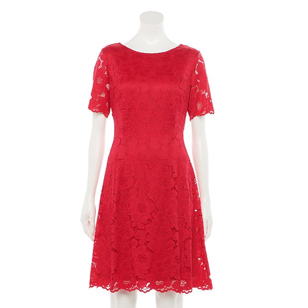 Women's Apt. 9 Lace Short Sleeve Fit & Flare Dress