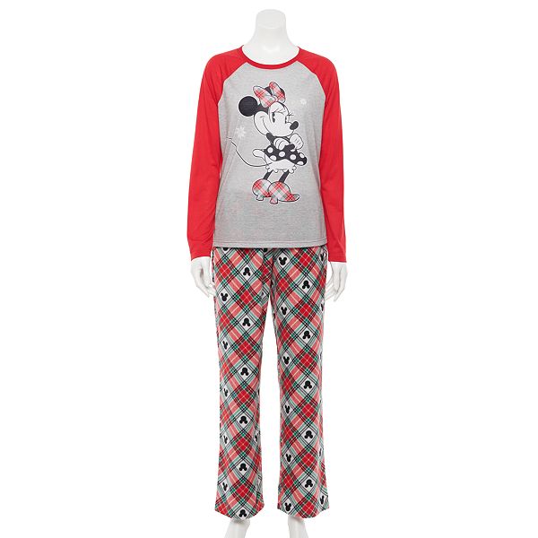 Disney s Minnie Mouse Women s Plaid Top Bottoms Pajama Set by