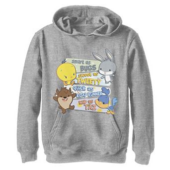 Boys 8-20 Looney Tunes Group Smart As Bugs Text Graphic Fleece Hoodie