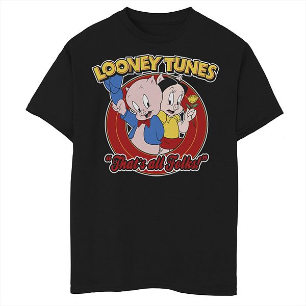 Boys 8-20 Looney Tunes Porky Pig Pig Folks Retro Poster Graphic Tee