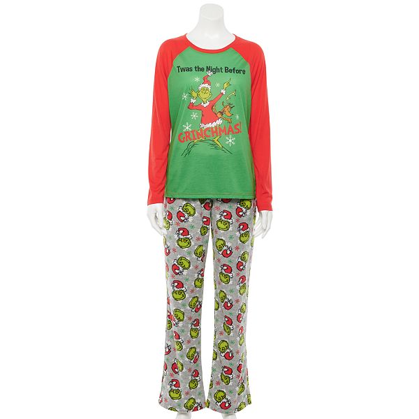 Jammies For Your Families® Women's Dr. Seuss' How The Grinch Stole  Christmas Grinchmas Top & Bottoms Pajama Set