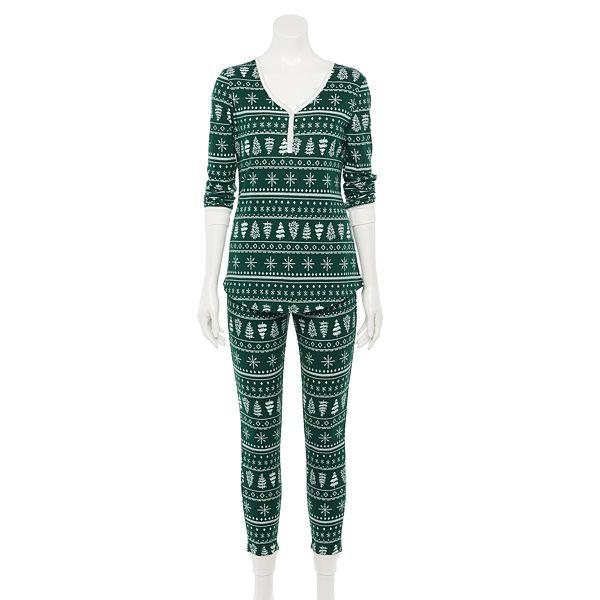 Women's LC Lauren Conrad Jammies For Your Families Fairisle Top & Bottoms  Pajama Set, Size: XXL LONG, Dark Green - Yahoo Shopping