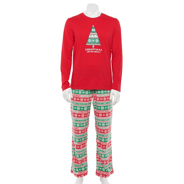 Jammies For Your Families® Men's Christmas Like You Mean It Top & Bottoms  Pajama Set