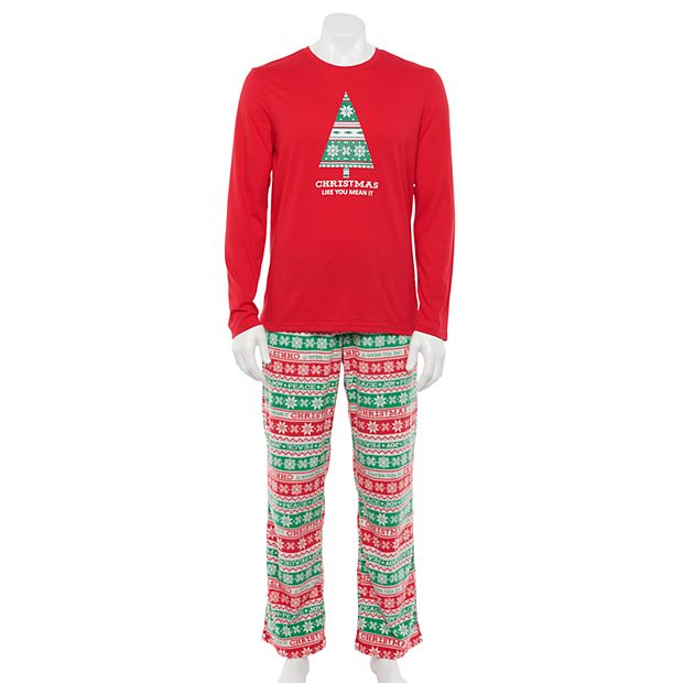 Mens Kohls No Brand Name Christmas Merry Everything 2 Piece Pajama Size M  NWOT