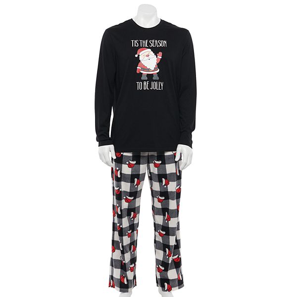 Mens Jammies For Your Families® Jolly Santa Top And Pants Pajama Set