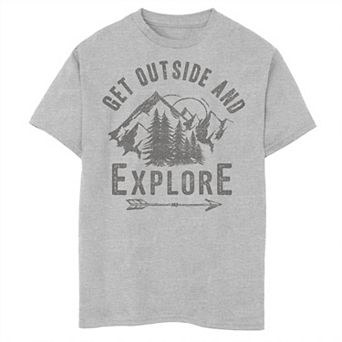 Boys 8-20 Get Outside And Explore Forest Scene Graphic Tee