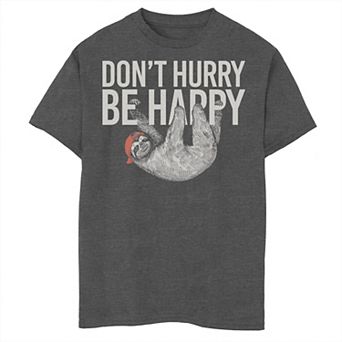 Boys 6-20 Don't Hurry Be Happy Hanging Sloth Graphic Tee