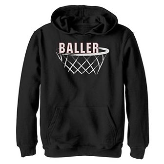 Boys 8-20 Baller Hoops Basketball Attitude Graphic Fleece Hoodie