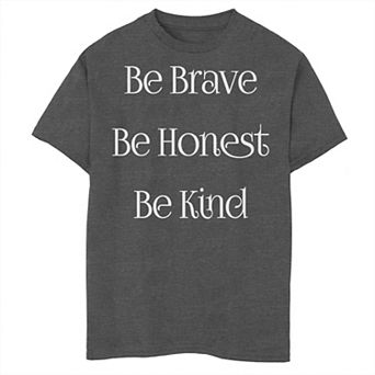 Boys 6-20 Kind Brave Honest Attitude Text Graphic Tee