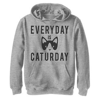 Boys 8-20 Caturday Weekend Humar Text Graphic Fleece Hoodie