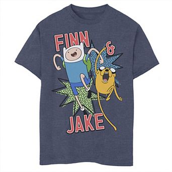 Boys 8-20 Cartoon Network Adventure Time Finn & Jake Kapows Graphic Tee