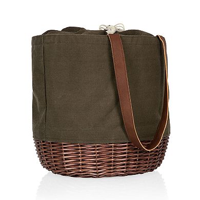 Picnic Time Coronado Canvas & Willow Basket Tote