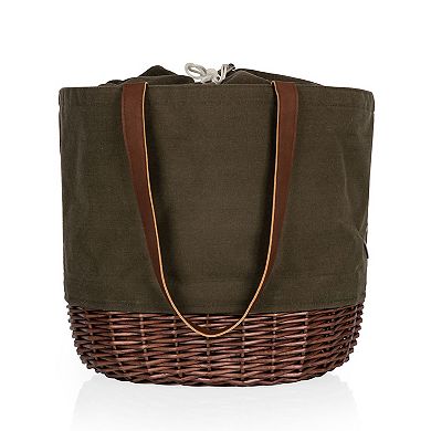 Picnic Time Coronado Canvas & Willow Basket Tote