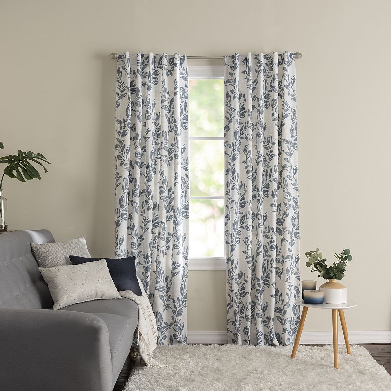 Corona Curtain 1-panel Oswald Back Tab Blackout Window Curtain, Blue, 42X84