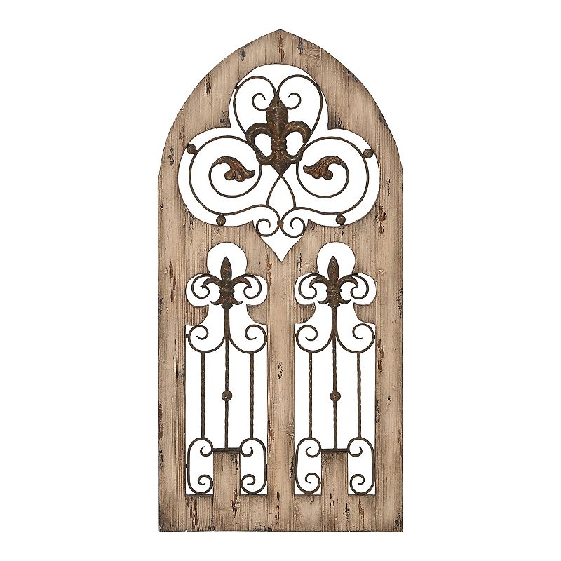 64661397 Stella & Eve Distressed Arched Wall Decor, Brown,  sku 64661397