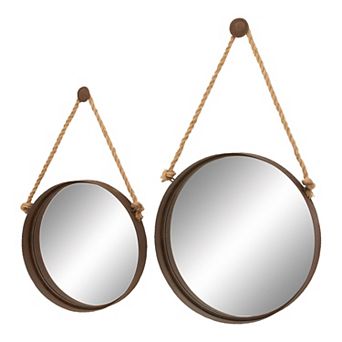 Stella & Eve Round Rope Wall Mirror 2 pc Set