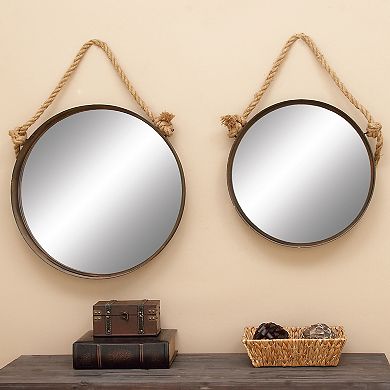 Stella & Eve Round Rope Wall Mirror 2-piece Set
