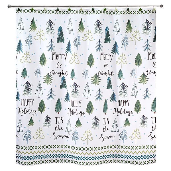 Details about   Winter Snow Xmas Tree Gifts Snowy Fir Trees Shower Curtain Set Bathroom Decor 