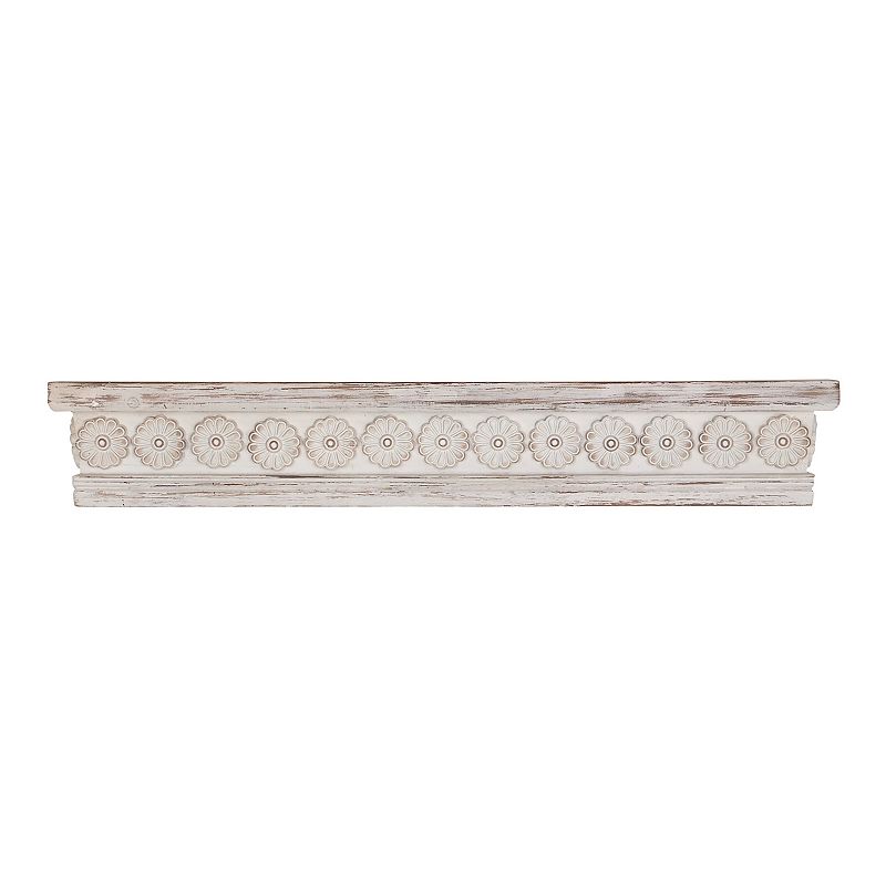 Stella & Eve Floral Wall Shelf, White, Small