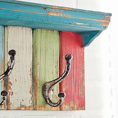 Stella & Eve Farmhouse Shelf & Hook Rack