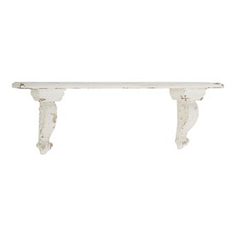 Stella & Eve Distressed White Wall Shelf