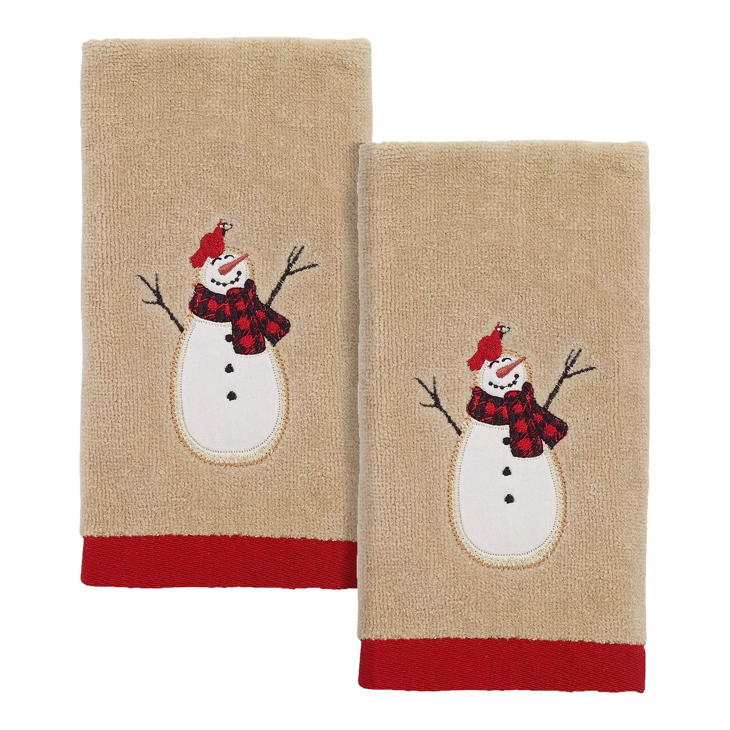 EMBROIDERED SNOWMAN CHRISTMAS Towelsnowman With Cardinalwinter Towelkitchen  Towelflour Sackcottonterry Clothhand Towelchristmas Gift 