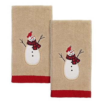 Avanti Snowmen Gathering 2-pack Fingertip Towel