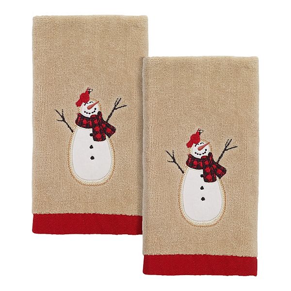 Avanti Snowmen Gathering 2pack Fingertip Towel