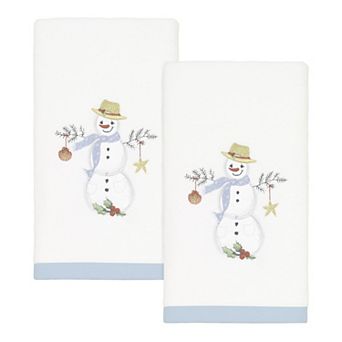 Avanti Coastal Snowman 2-pack Fingertip Towel