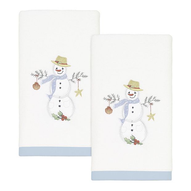 Avanti Coastal Snowman 2 pack Fingertip Towel