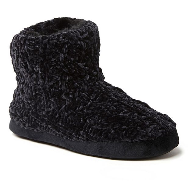 Women's dearfoams leah marled chenille knit bootie slippers new arrivals