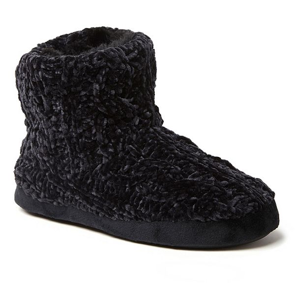 Coolers Womens Two-Tone Knitted High-Top Bootie Slippers 