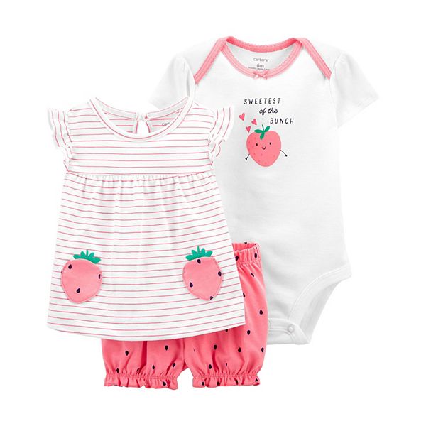 Carters Baby Girl's 3 Pc Floral Dots Bodysuit & Jacket Set Red Size NE –  Tuesday Morning