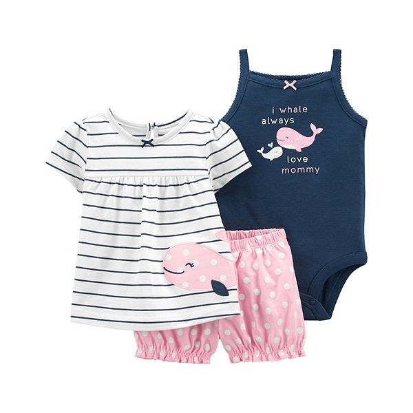 Baby Girl Carter S Whale Top Bodysuit Little Short Set