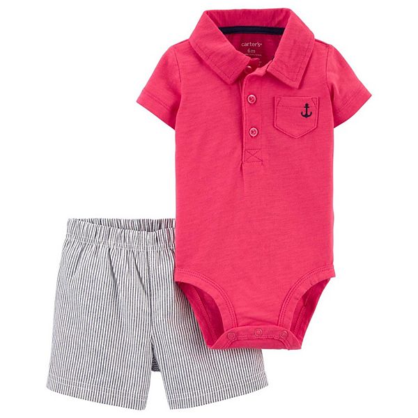 Baby Boy Carter's Pocket Polo Bodysuit & Shorts Set
