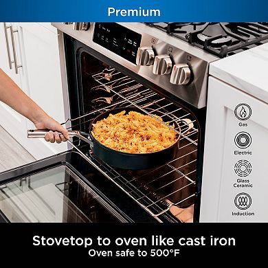 Ninja™ NeverStick® Premium Hard-Anodized 4-Quart Sauté Pan with Glass Lid
