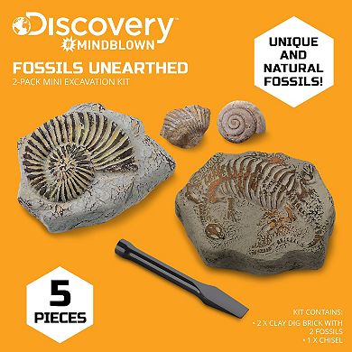 Discovery Mindblown Toy Excavation Kit Mini Fossil 2-Piece Set