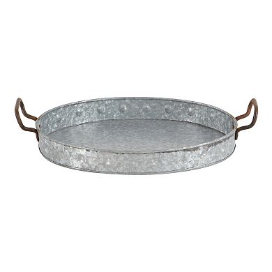 Stella & Eve Farmhouse Galvanized Decorative Tray Table Decor 3-piece Set