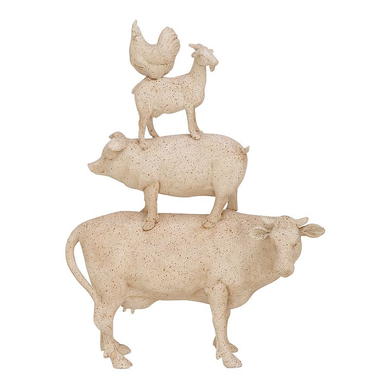 Stella & Eve Farmhouse Animals Sculpture Table Decor, White, Medium