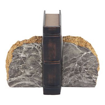 CosmoLiving by Cosmopolitan Marble Faux Thunder Egg Stone Bookends 2 pc Set
