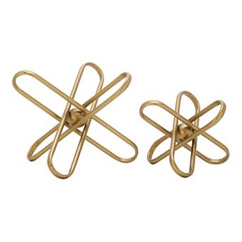 CosmoLiving by Cosmopolitan Large Metallic Abstract Sculpture Table Decor 2 pc Set