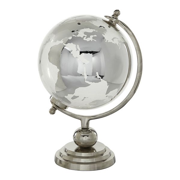 Stella & Eve Metallic Silver Finish Globe Table Decor