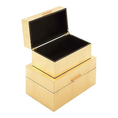 Stella & Eve Rectangular Metallic Decorative Box Table Decor 2-piece Set