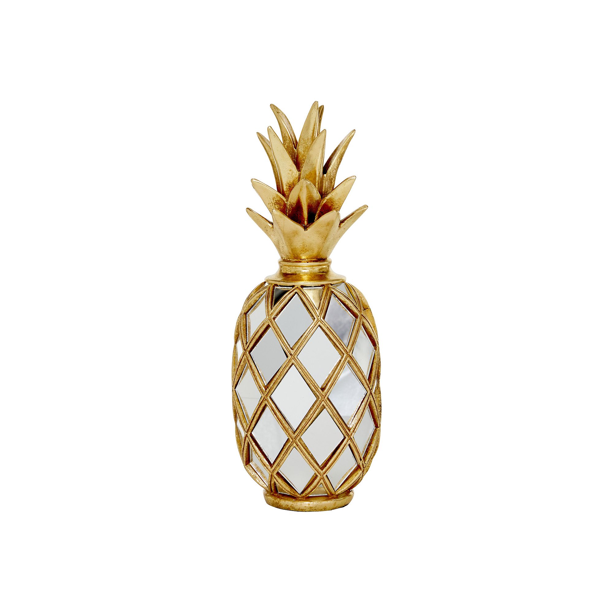 Stella & Eve Pineapple Mirror Table Decor, Beige Khaki