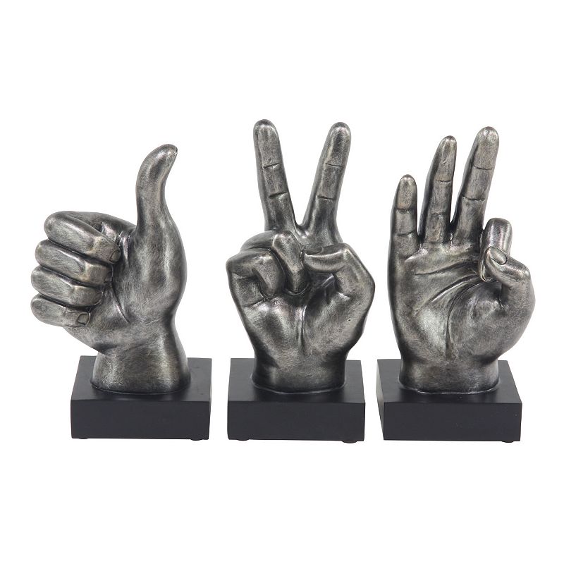 Stella & Eve Hand Sign Sculpture Table Decor, Grey, Medium