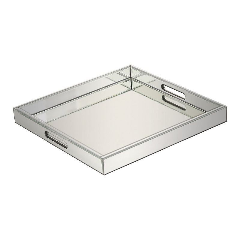 DecMode 20  x 20  Silver Wooden Mirrored Tray  1-Piece