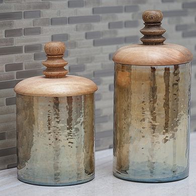 Stella & Eve Modern Cylindrical Decorative Jar Table Decor 2-piece Set