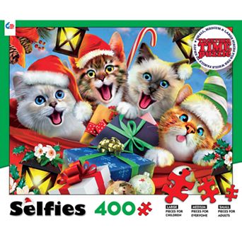 Ceaco 400 pc Together Time Selfies Holiday Cats Puzzle