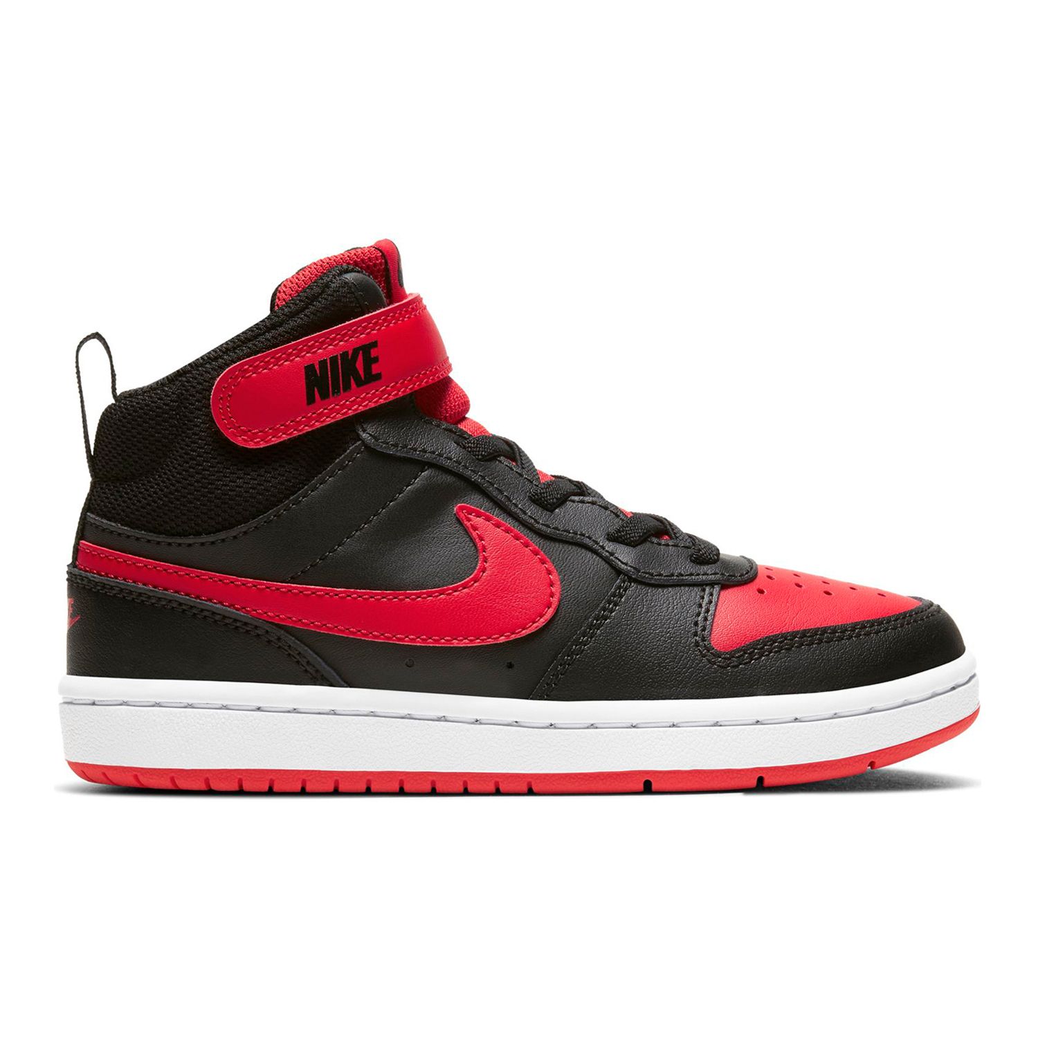 high top red and black nike