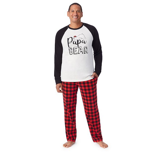 Men s Jammies For Your Families Cool Bear Top Plaid Pants